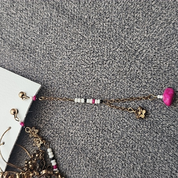 NWT Free People Siren Hoops Earrings Set 3 Pairs Gold Tone Dangle - Picture 5 of 6